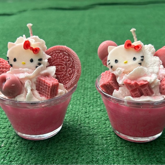 Other - 2 Handmade Candles!! Bundle!! Hello Kitty Dessert-Themed Candle
